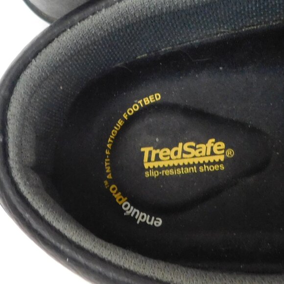 TredSafe Shoes Mens Size 11 Womens Size 12W Black Slip On Slip Resistant Workers - Picture 4 of 9